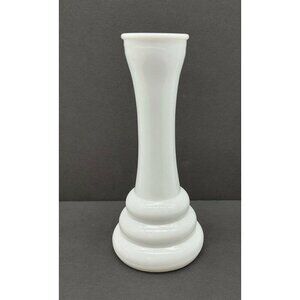 Randall White Milk Glass Vase Pedestal Beehive Base Vintage Art Deco Glassware